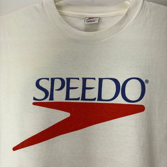 Vintage 90s Speedo Size XL No Pain No Peaches Single Stitch T Shirt - Picture 5 of 8